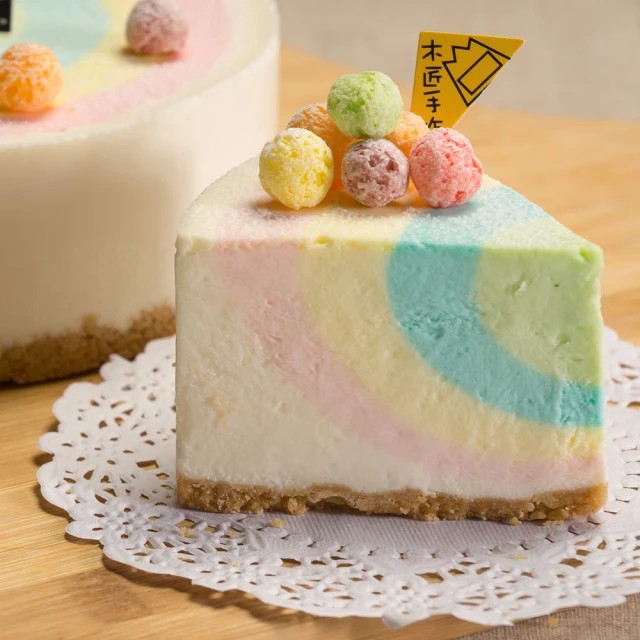 【木匠手作】彩虹優格生乳酪蛋糕6吋 清爽酸甜 添加優格 檸檬汁