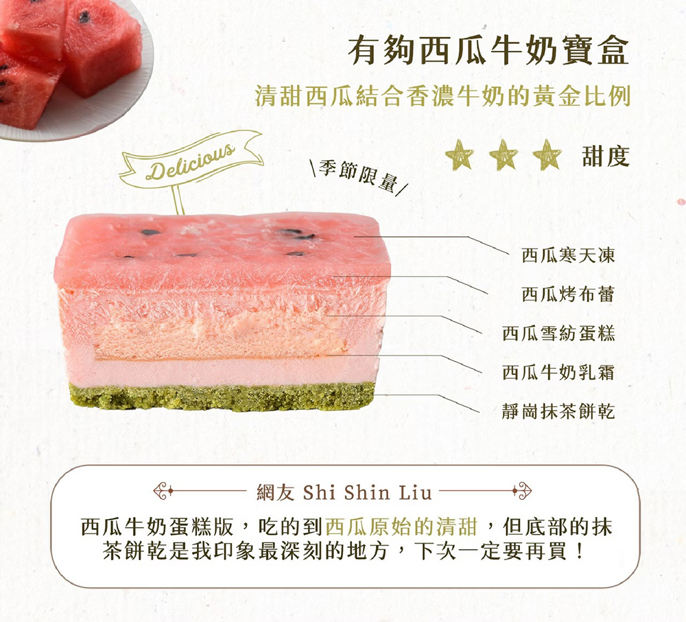 【栗卡朵洋菓子坊】熱銷寶盒蛋糕(芋泥／檸檬／黑糖仙草／橙香／西瓜／芒果) 甜點