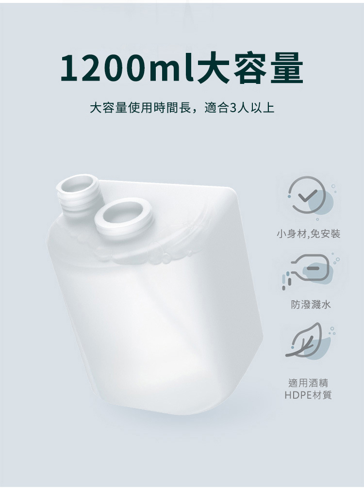 壁掛紅外線全自動感應噴霧機/給皂器-1200ml(HDPE材質 可裝酒精 次氯酸