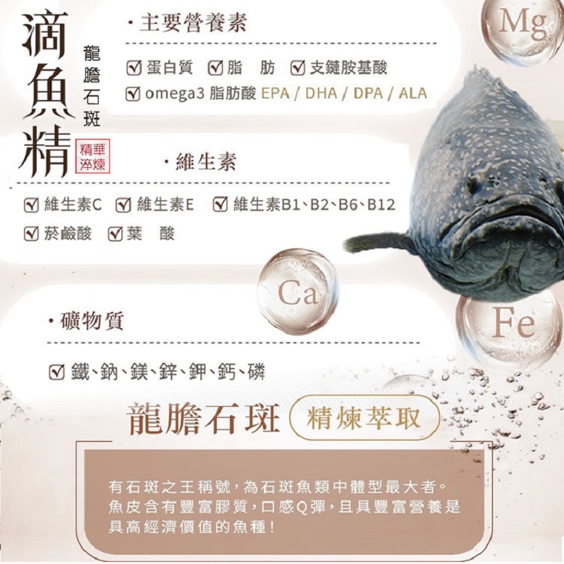 【GMP睿驊生技】龍膽石斑晶凍滴魚精萃(18入/盒) 營養補給 沖泡滴魚精