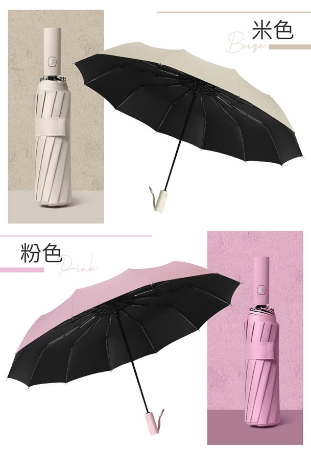       【御皇居】十二骨黑膠自動傘(加大自動傘 折疊傘 遮陽傘)