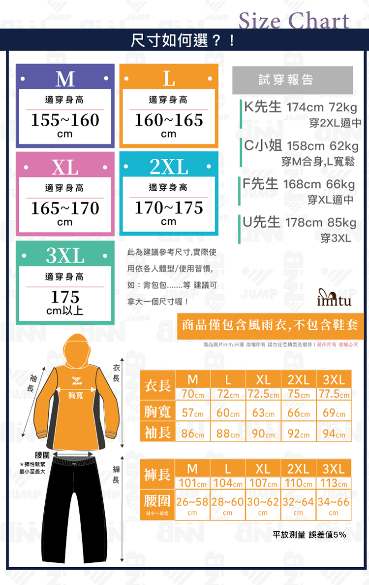 將門雙側背包款兩件式風雨衣