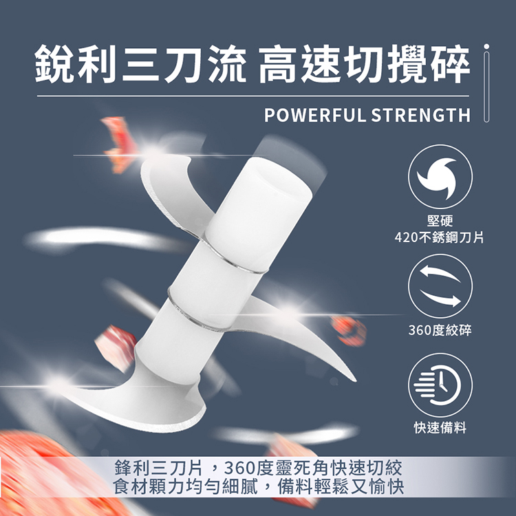       【東京電通】無線電動料理機-2入組(食物調理機/寶寶輔食/搗蒜器)