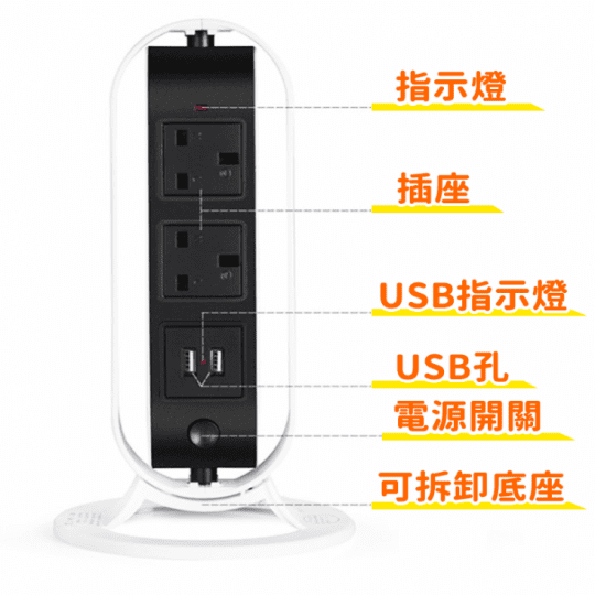 【3C精選用品】北歐風時尚旋轉立式插座