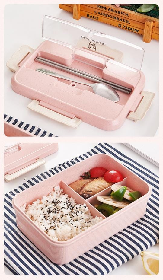 日本熱銷分格便當盒附餐具