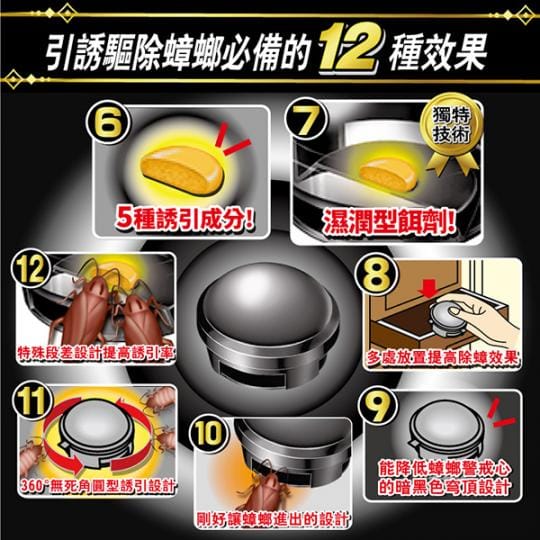 日本興家安速蟑螂餌劑2gx12入 (小黑帽)