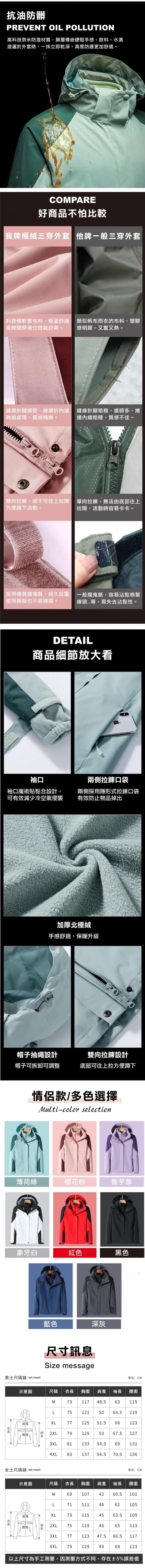 ANDYMAY2【2020冬季保暖】三穿戶外防風機能外套AM-Y305