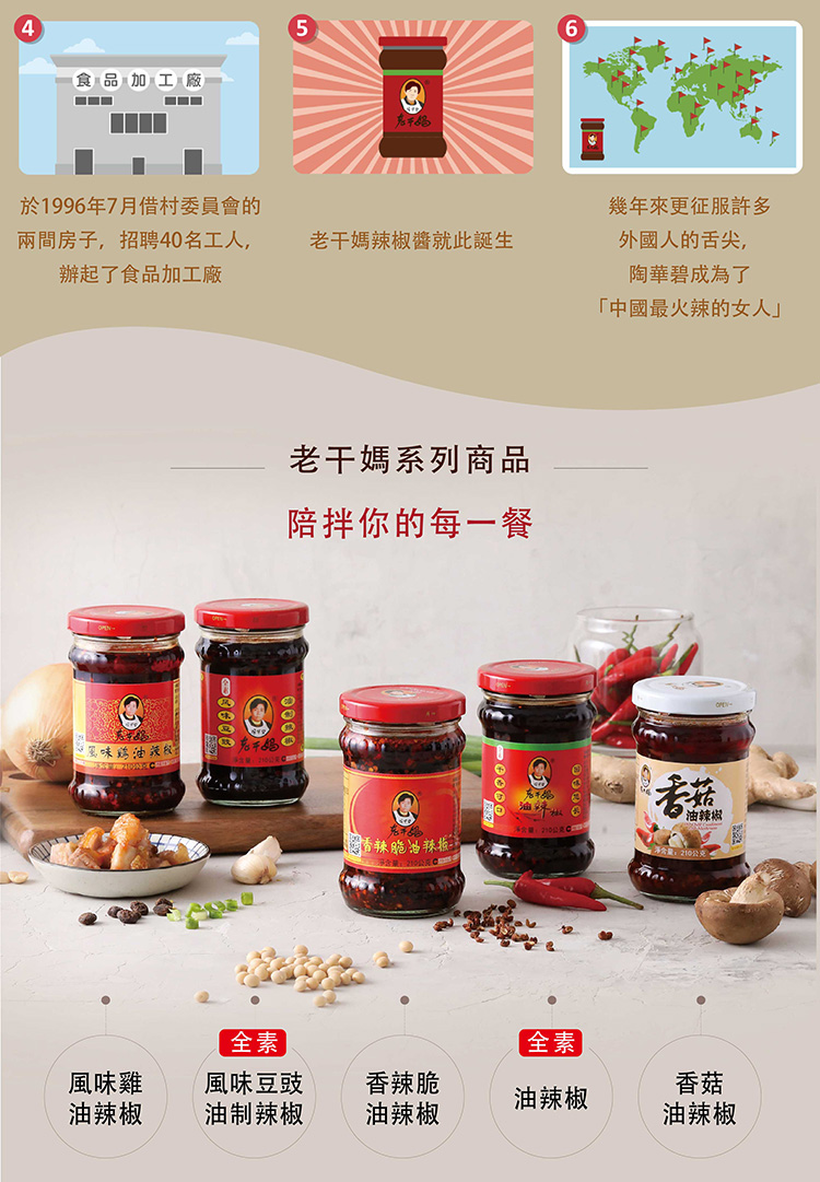 【老干媽】香辣脆油辣椒 210g(辣椒油/辣椒醬/火鍋湯底/老乾媽)