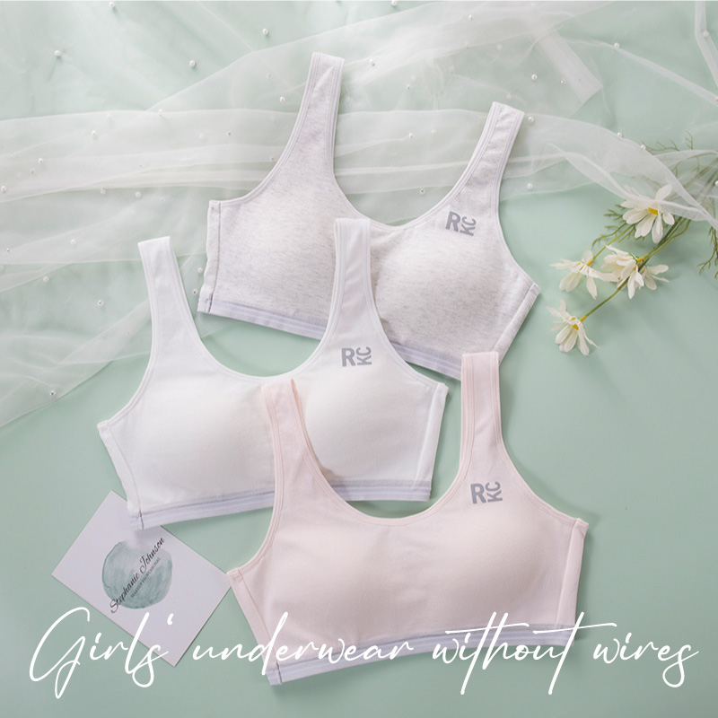 運動波浪邊無痕無鋼圈少女內衣 M-L 4款任選
