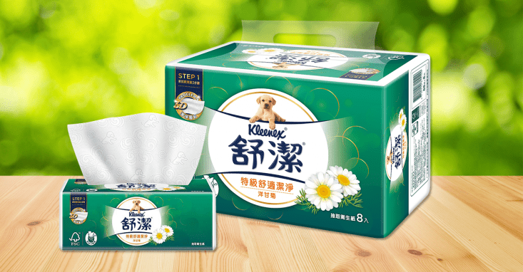 【Kleenex 舒潔】特級舒適潔淨抽取衛生紙-洋甘菊 88抽x8包x8串/箱