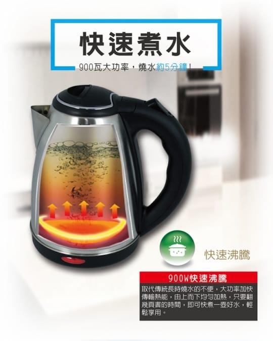 日本SANSUI山水1.8L不銹鋼快煮壺SWB-20