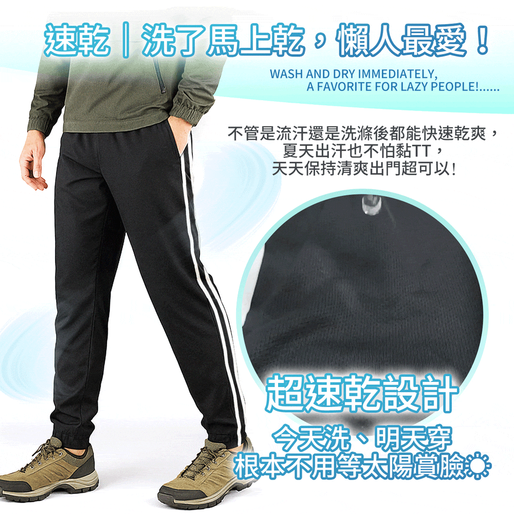 運動長褲 防曬褲 縮口褲 台灣製造 不起球褲 速乾褲 吸濕排汗褲 超大彈性褲
