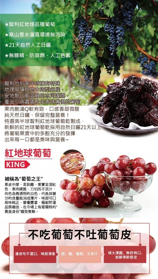 大顆果粒天然紅地球葡萄乾(全素)