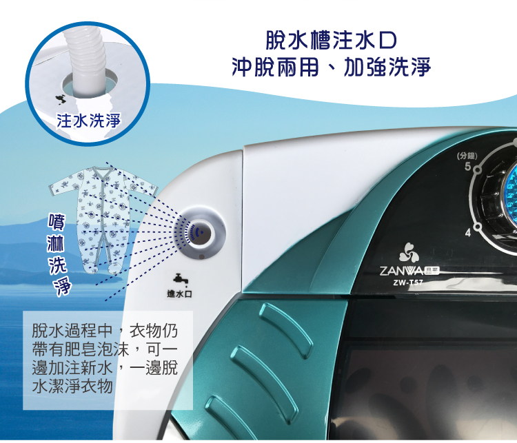 【ZANWA晶華】9KG大容量不銹鋼滾筒高速靜音脫水機(ZW-T57)