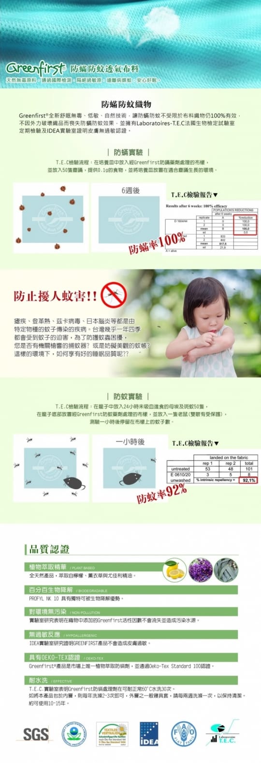 頂級8cm防蹣+防蚊+超透氣記憶床墊