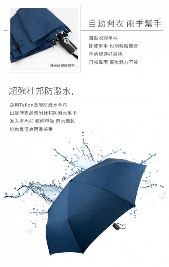 杜邦防水速乾自動開收傘