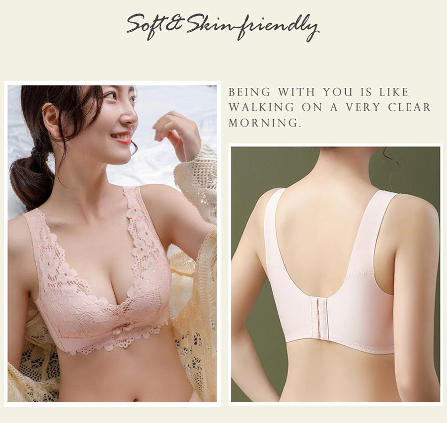 集中花朵包覆乳膠無鋼圈內衣 3色 M-XL