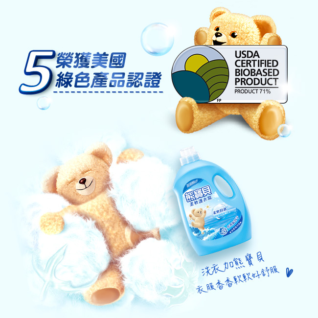       【熊寶貝】熊寶貝柔軟護衣精補充包 1.84L/1.75Lx6包(8