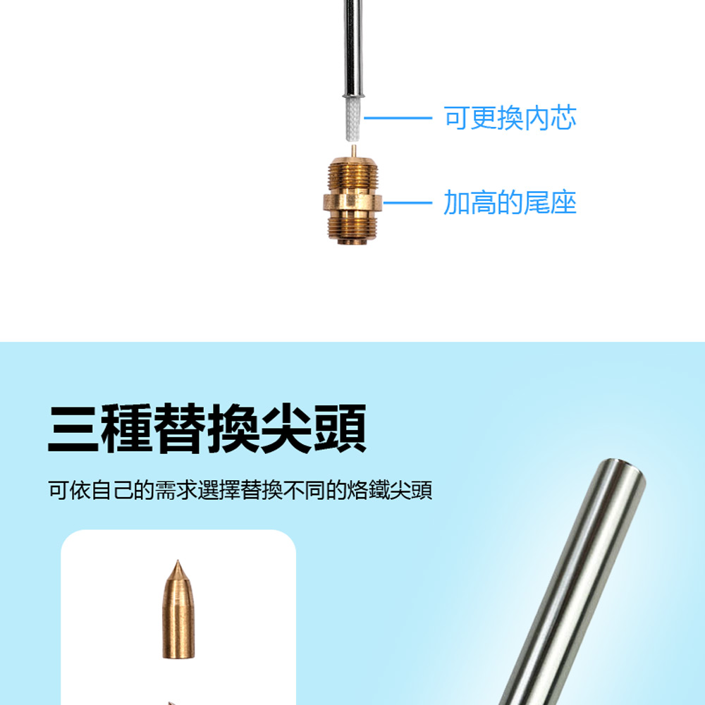 BIN-02 三頭Lightning+Type-C雙充電孔無線電烙鐵