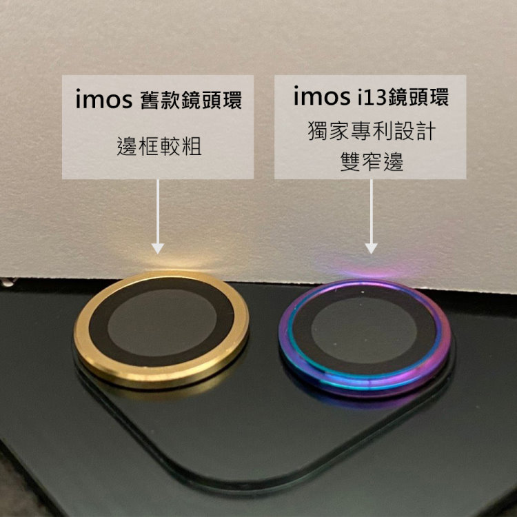 ★ imos iPhone13 Pro/13 Pro Max 藍寶石鏡頭貼鋁合金