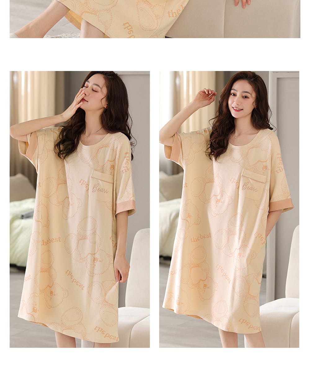 日系軟綿涼爽舒適寬鬆透氣睡裙 多款任選 睡衣 居家服 家居服 
