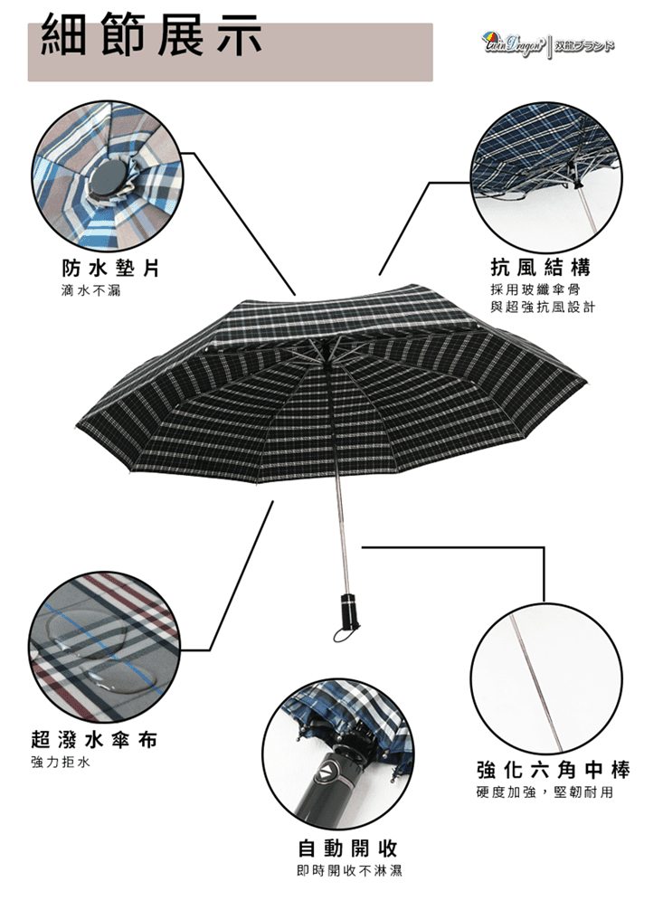 超大傘面自動開收三折傘 生活市集