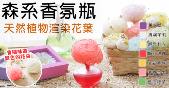 森系植物渲染花葉香氛擴香瓶