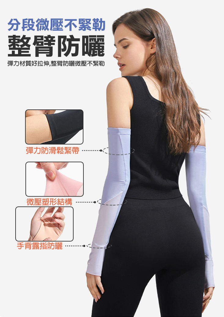 抗uv雙色高彈力涼感冰絲防曬袖套 騎車袖套 5色可選