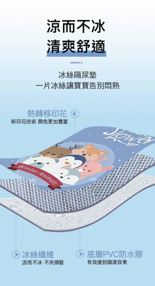 嬰兒冰絲涼感防水保潔墊