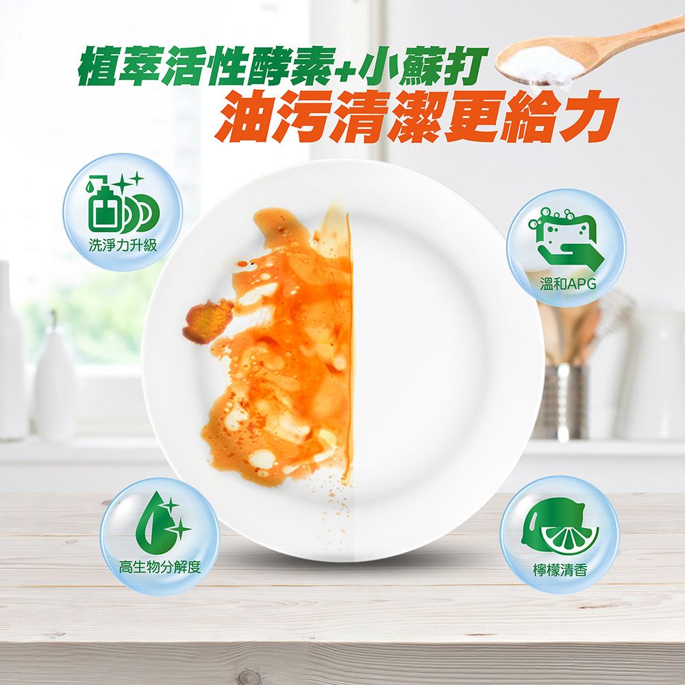 【妙管家】E護洗潔精 植萃酵素洗潔精(小蘇打) 1000g