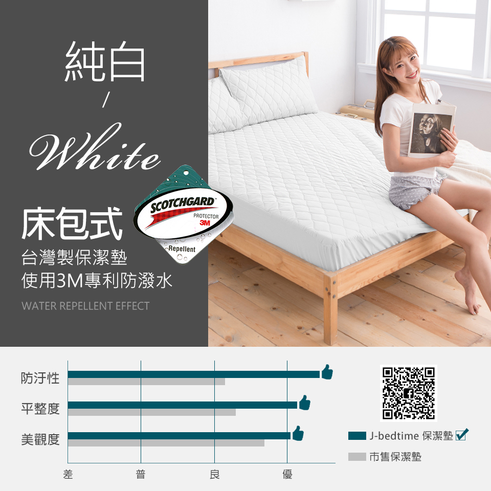 台灣製3M防潑水加高包覆床包式保潔墊/平單式保潔墊 防水床包保潔墊 床包組