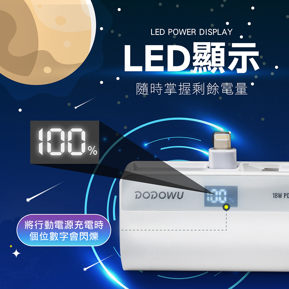 【嘟嘟屋】5000mAh口袋行動電源 直插式電量顯示 保固一年 MIT台灣製造