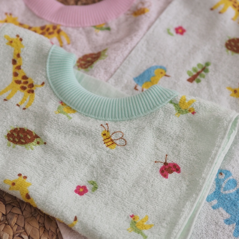 【凱美棉業】MIT台灣製親膚棉柔純棉吸水兒童圍兜 動物園款