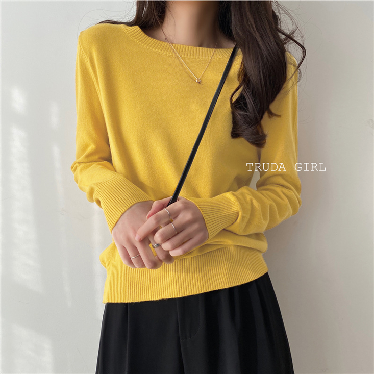 韓系百搭日常親膚保暖包心紗針織上衣 12色任選