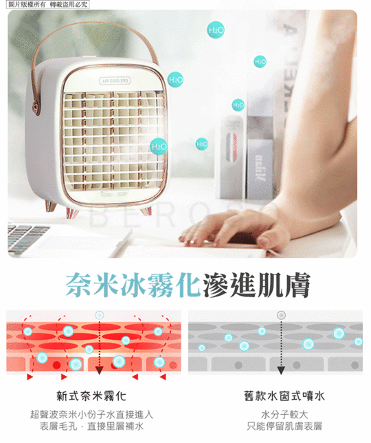 嫩肌美顏行動霧化空調水風扇