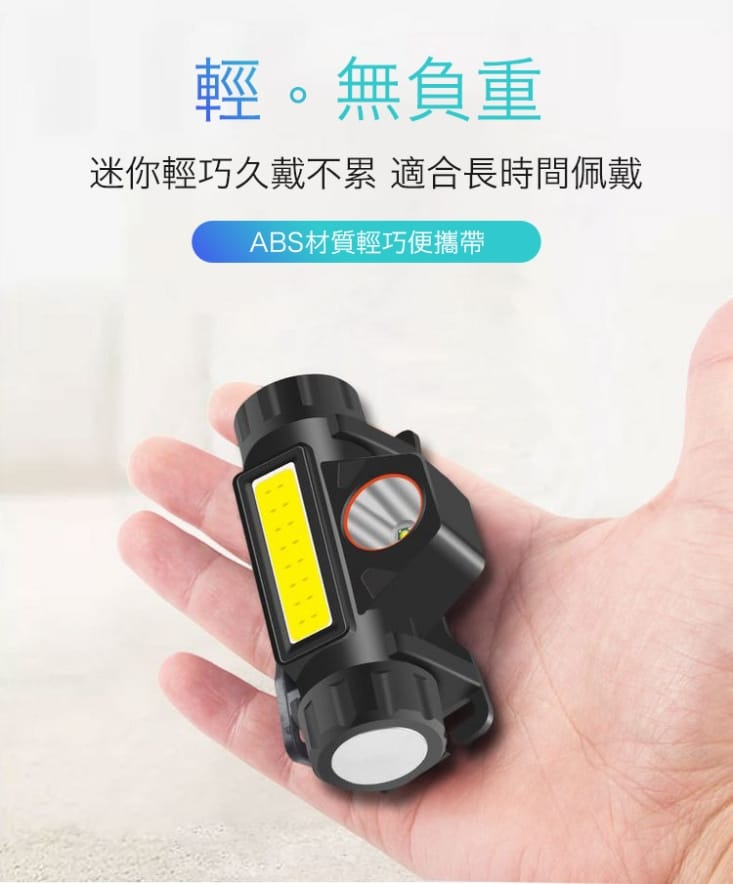 超強光爆亮磁吸兩用頭燈 照明燈 雙光源 磁吸吸附 usb充電