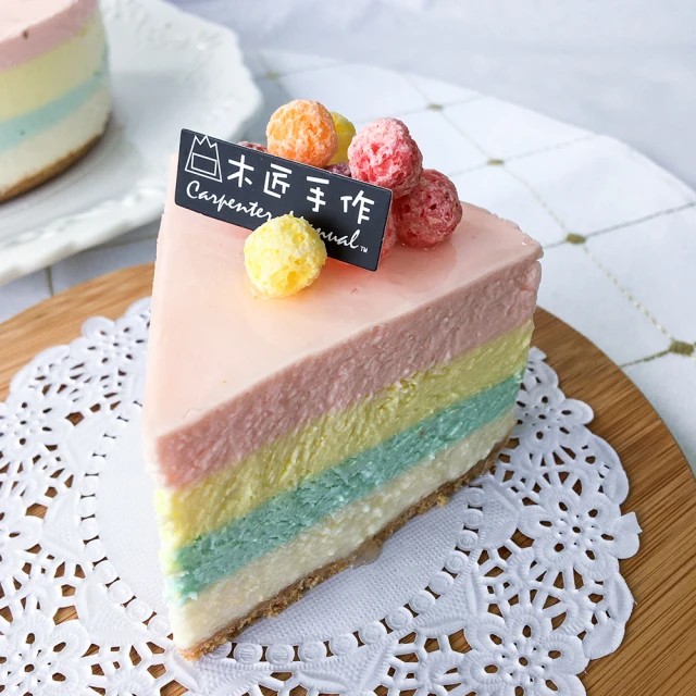 【木匠手作】彩虹優格生乳酪蛋糕6吋 清爽酸甜 添加優格 檸檬汁