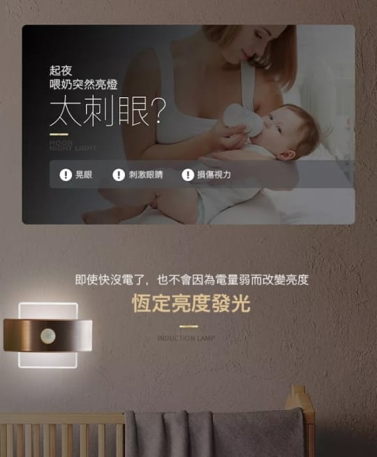 USB充電雙感應造型壁燈