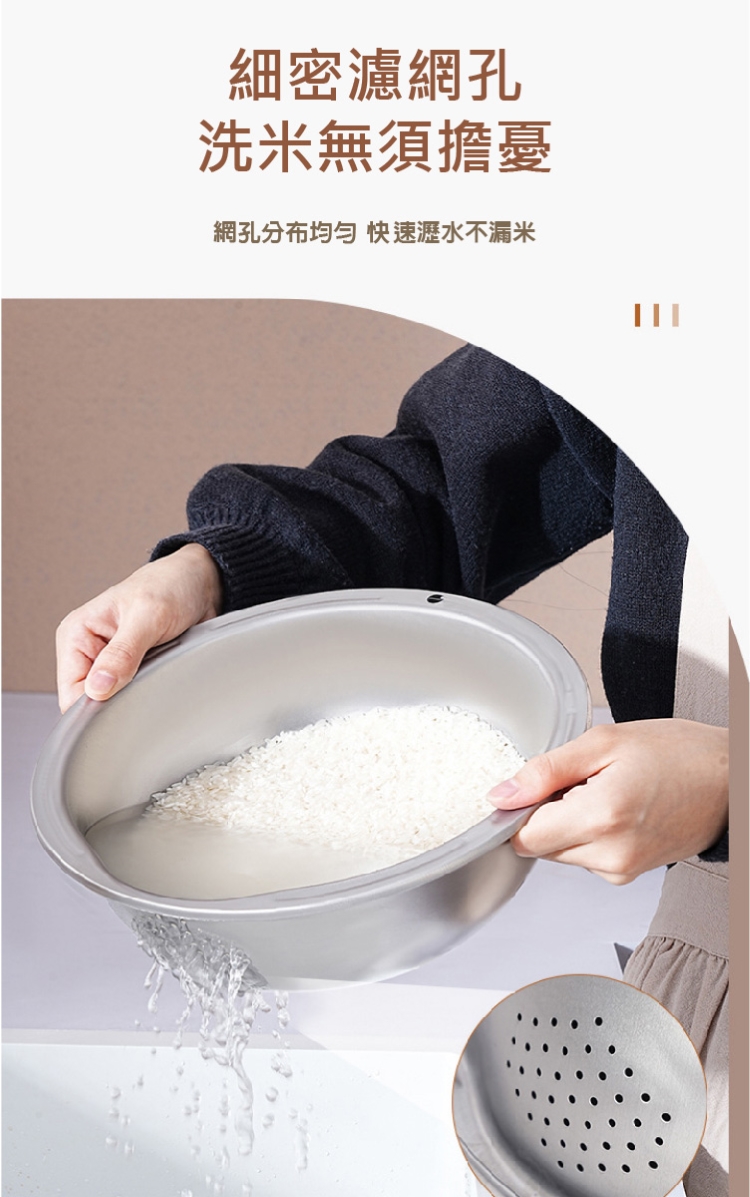 多功能304不鏽鋼洗米神器斜底瀝水盆