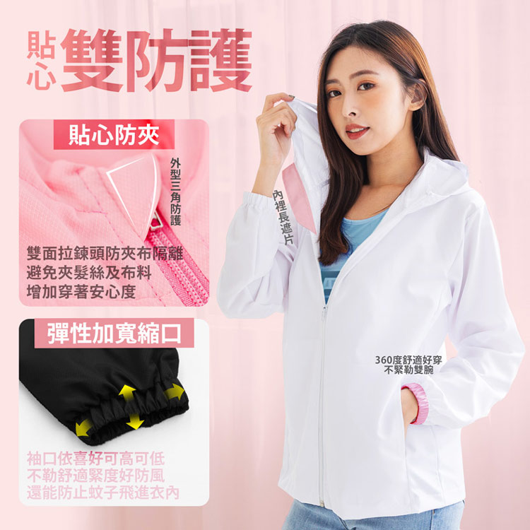       【GIAT】UPF50+防潑水機能風衣外套(連帽款/男女適穿-台灣