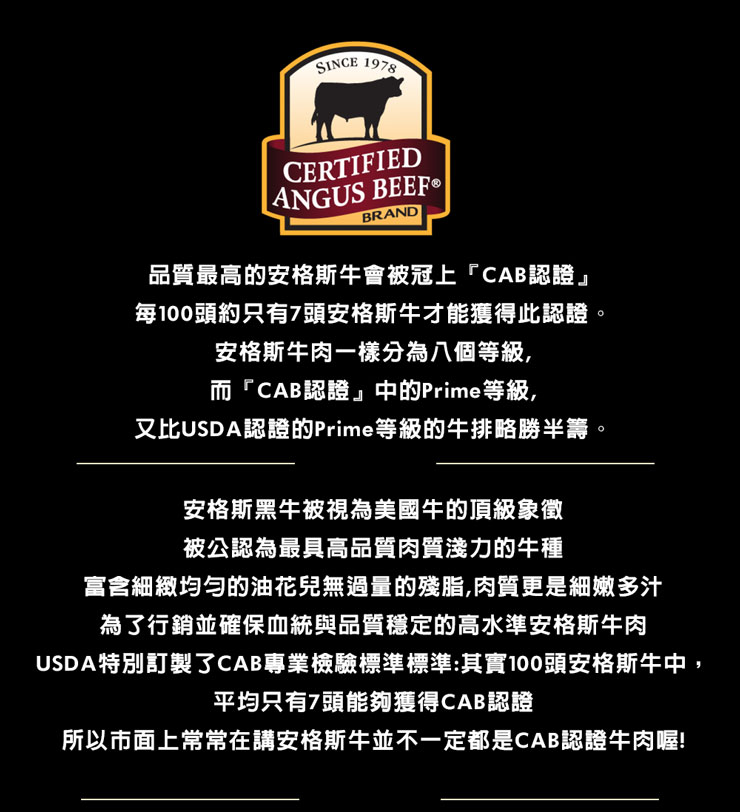 【築地一番鮮】美國安格斯黑牛CAB USDA Choice嫩肩牛排300g