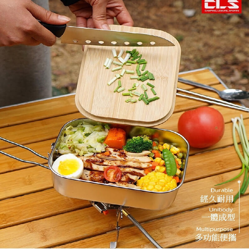 【Caiyi】304不鏽鋼竹木蓋板/煮飯盒 野營野餐