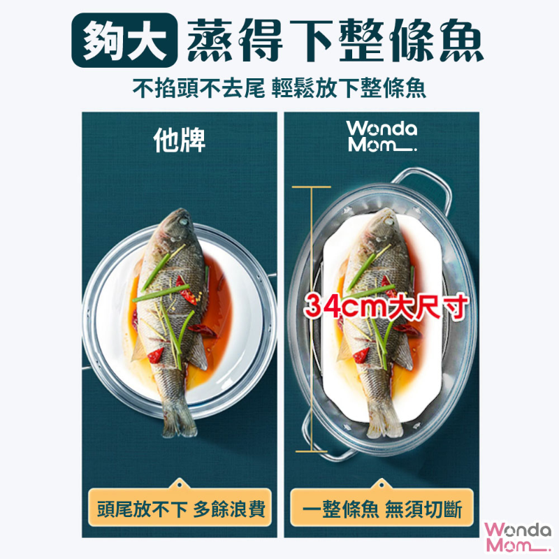 【WondaMom】不鏽鋼蒸魚鍋具組(小魚鍋)