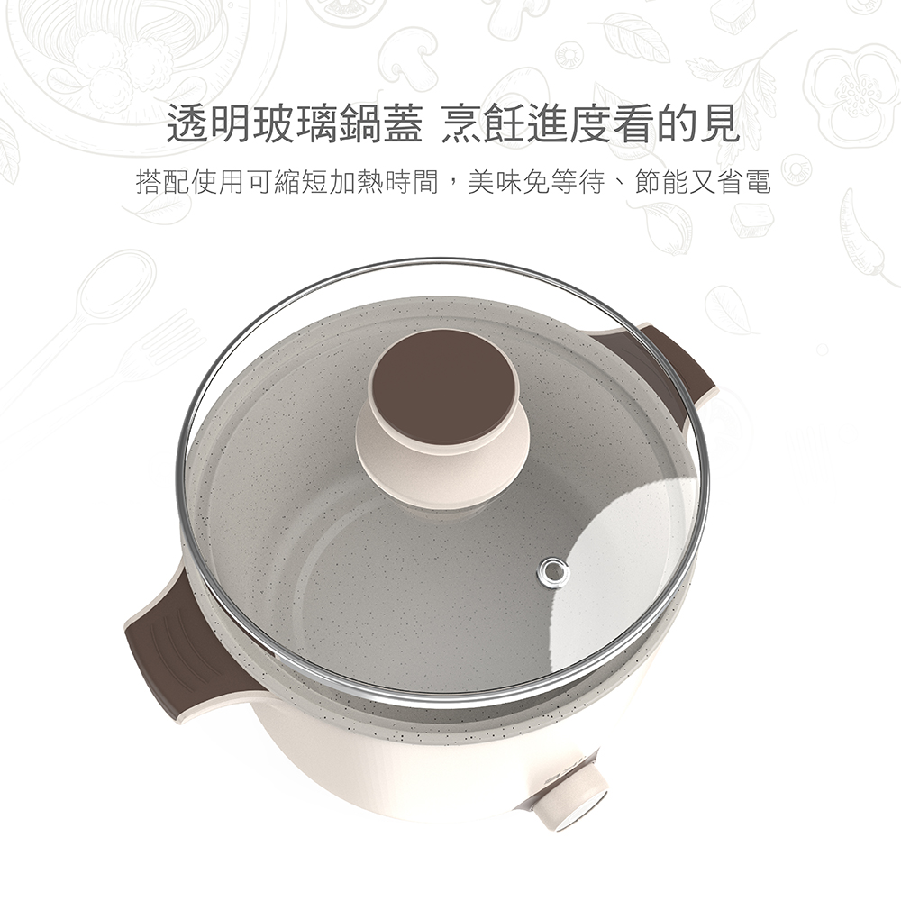 【DIKE】雙耳造型陶瓷蒸煮美食鍋(HKE101WT)