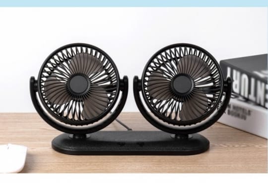 超涼感皮革車用雙風扇