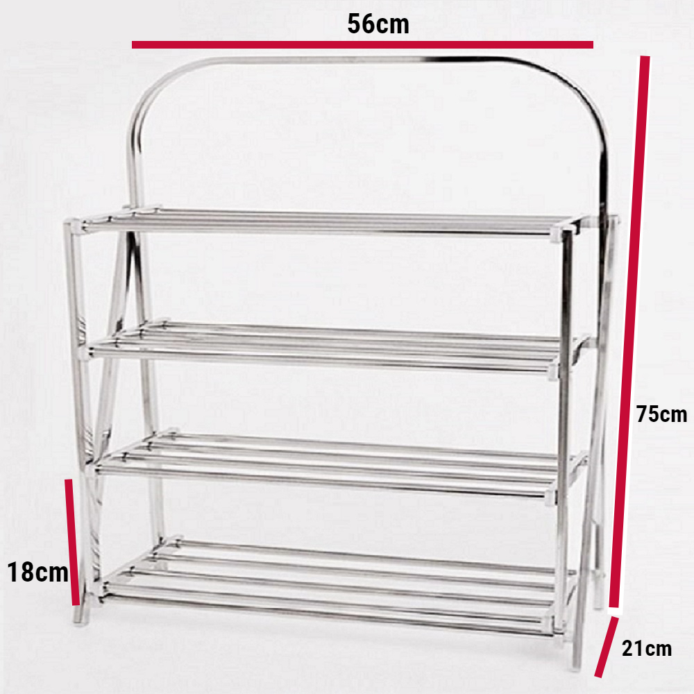 免安裝不鏽鋼折疊四層鞋架