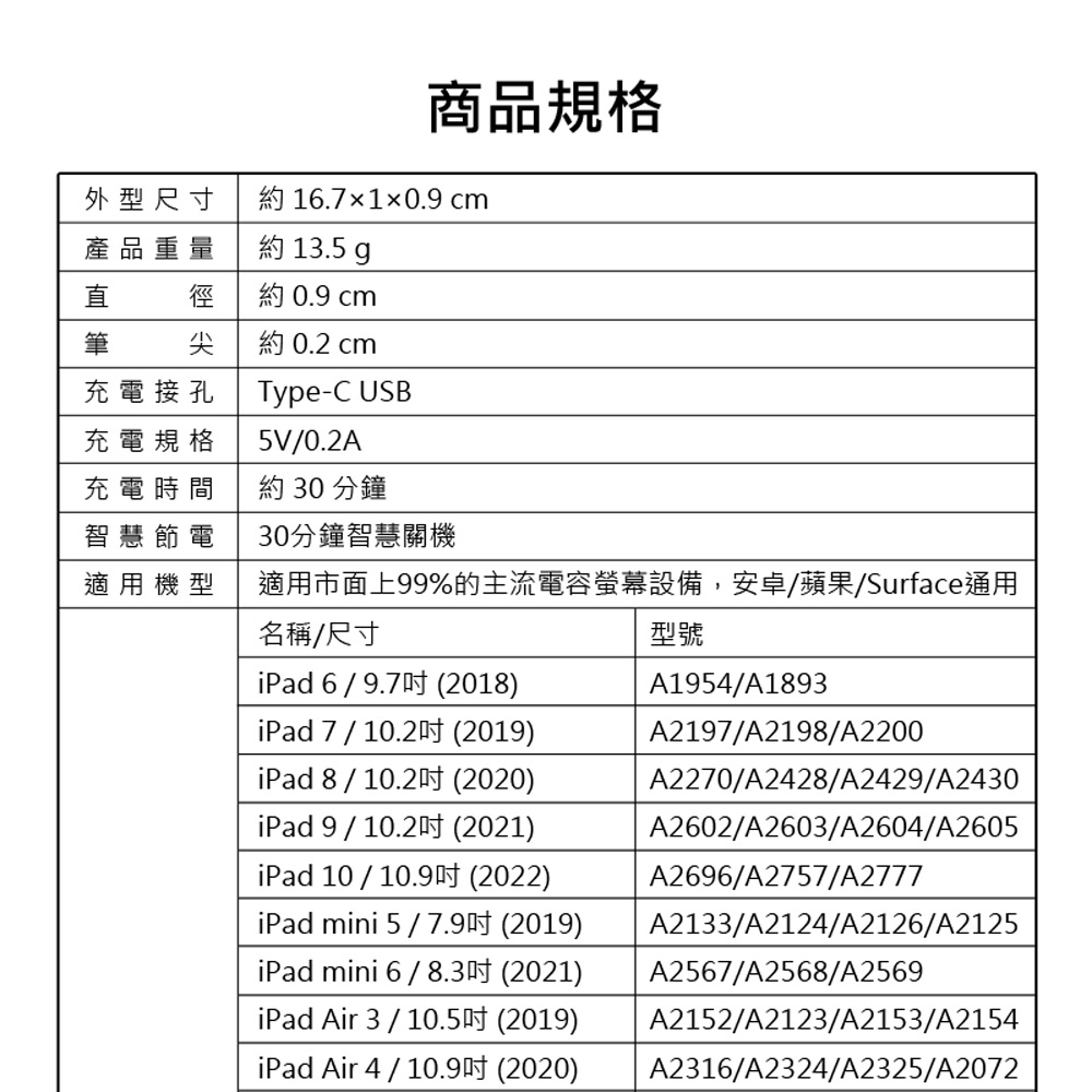 ATP-04 數顯電量手寫繪圖平板觸控筆 安卓蘋果 Surface通用 電繪筆