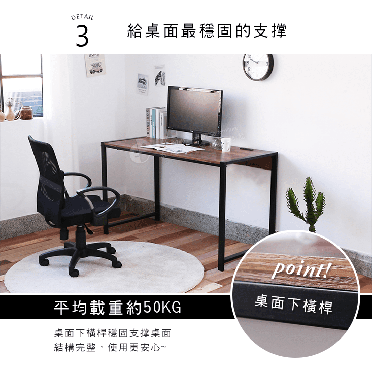 MIT 110cm雙插座加粗鐵管電腦桌 兩款任選