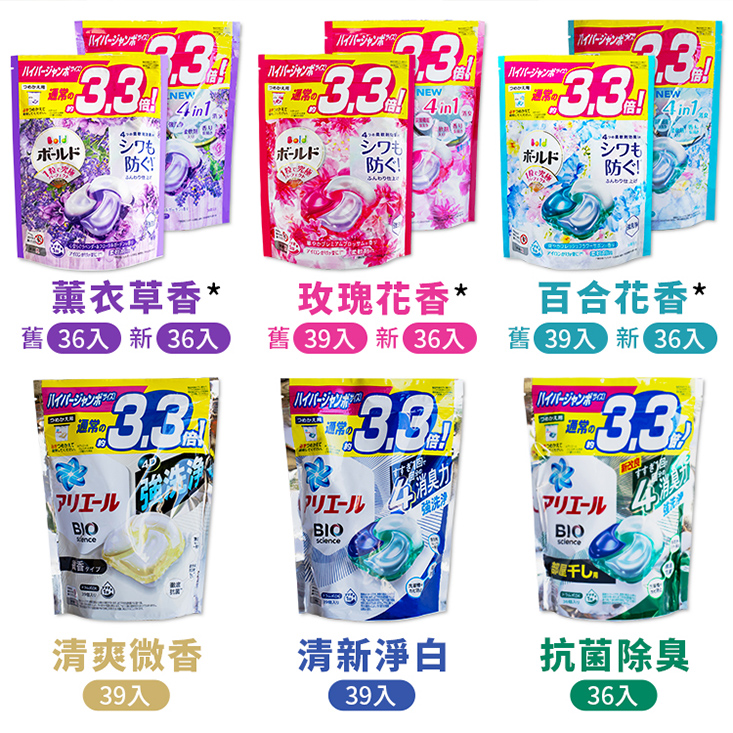 【P&G寶僑】ARIEL 4D碳酸機能洗衣膠球/洗衣球(36顆/39顆)