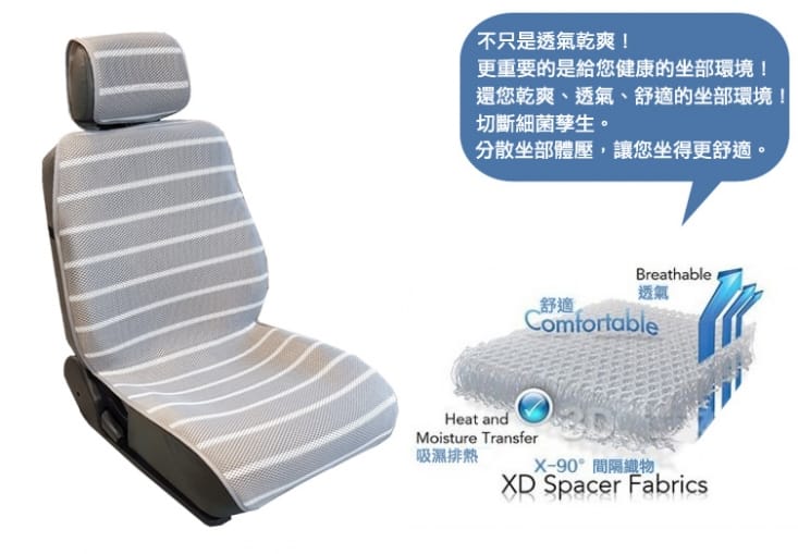 【舒福家居】3D立體透氣汽車坐墊組(含頭枕)  汽車/辦公/居家 四季椅墊